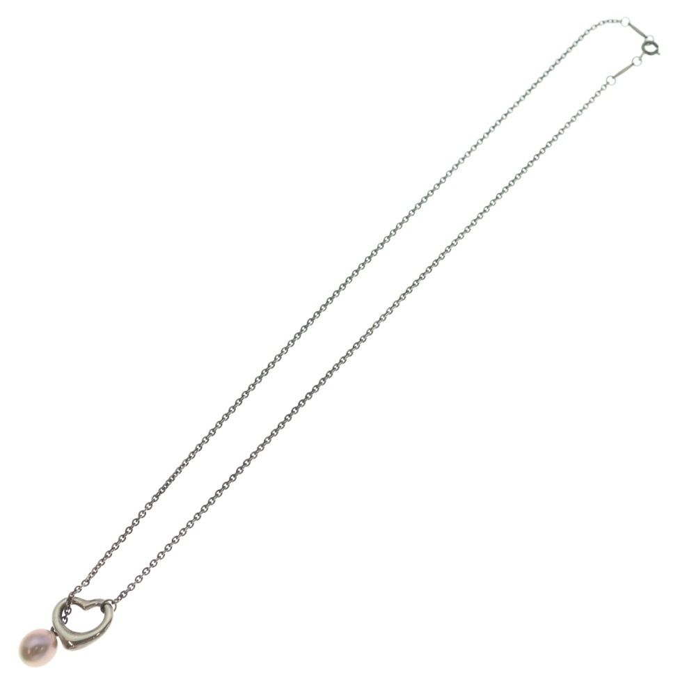 Tiffany & Co Open Heart Lariat Necklace Pendant Chain Silver — view 2