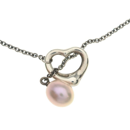Tiffany & Co Open Heart Lariat Necklace Pendant Chain Silver — view 5