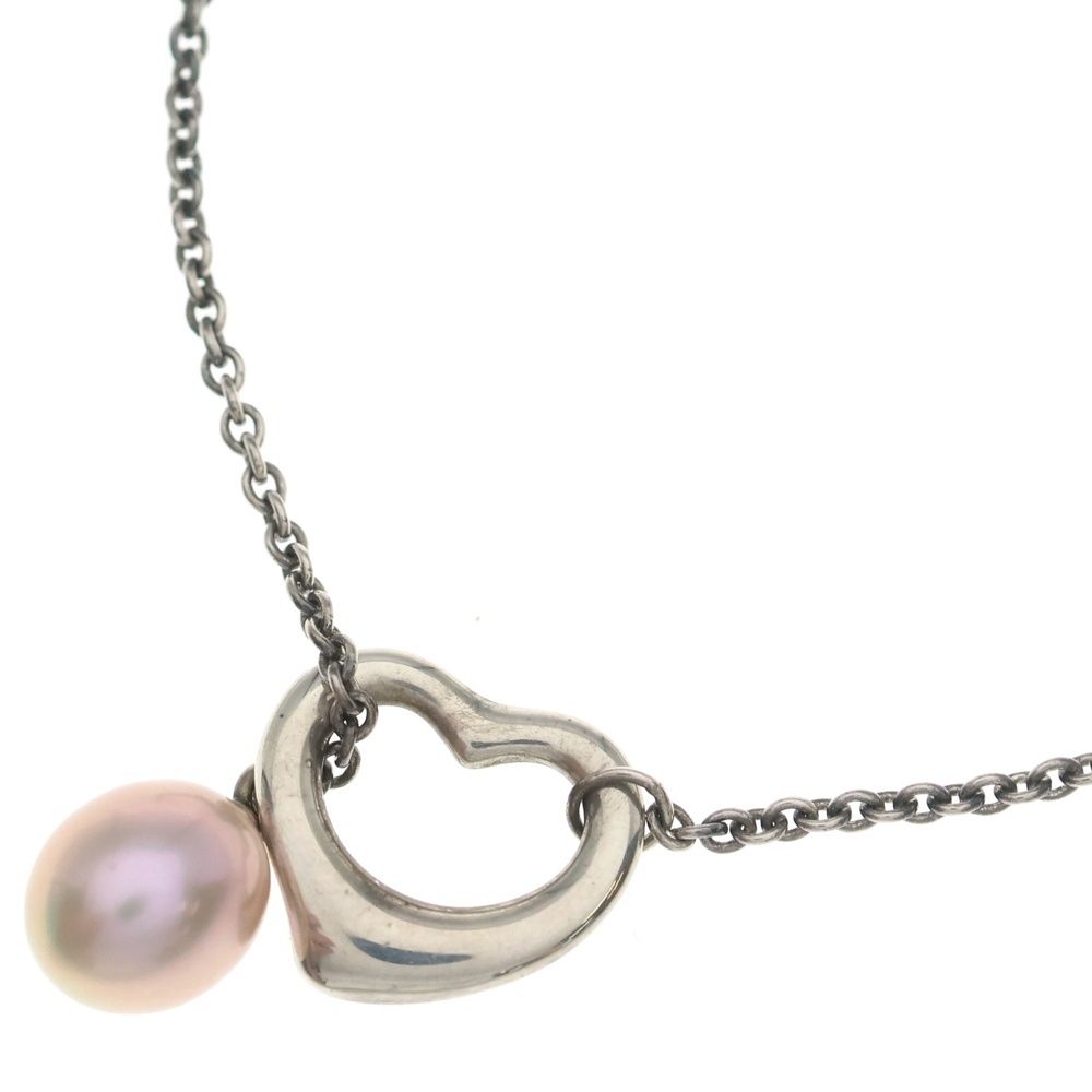 Tiffany & Co Open Heart Lariat Necklace Pendant Chain Silver