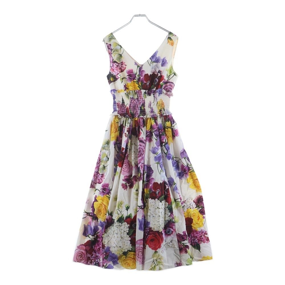 Dolce & Gabbana Flower Print Long Dress Multicolor