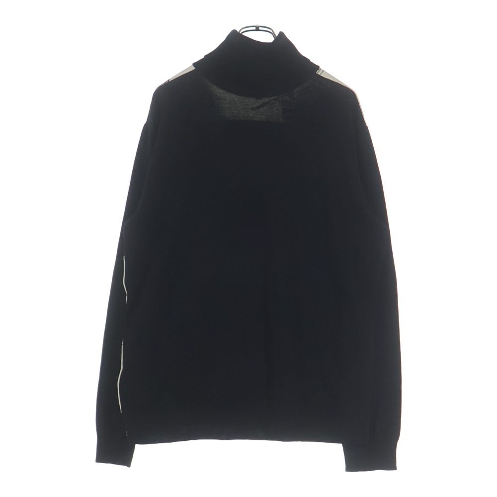Hermes Soie Decadree Wool Silk Print Turtleneck Knit Sweater Black — view 2