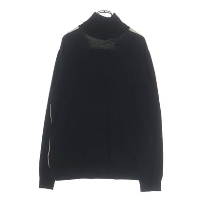 Hermes Soie Decadree Wool Silk Print Turtleneck Knit Sweater Black — view 2