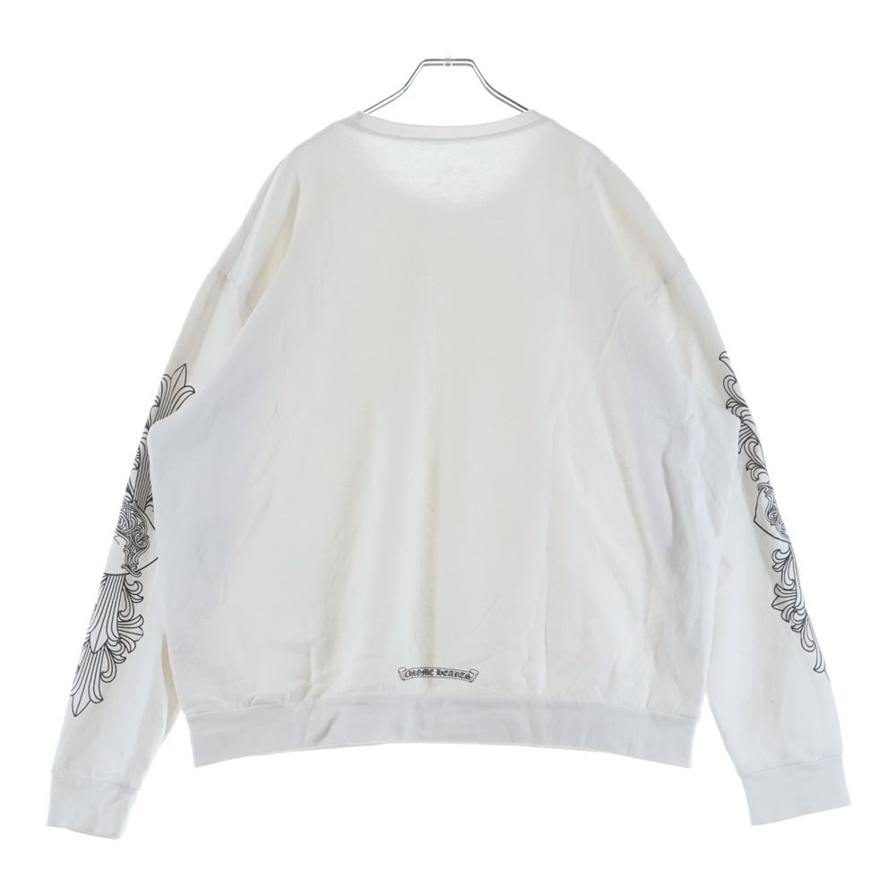 Chrome Hearts Love You Neck Logo Sleeve Floral Print Crew Sweatshirt White — view 2