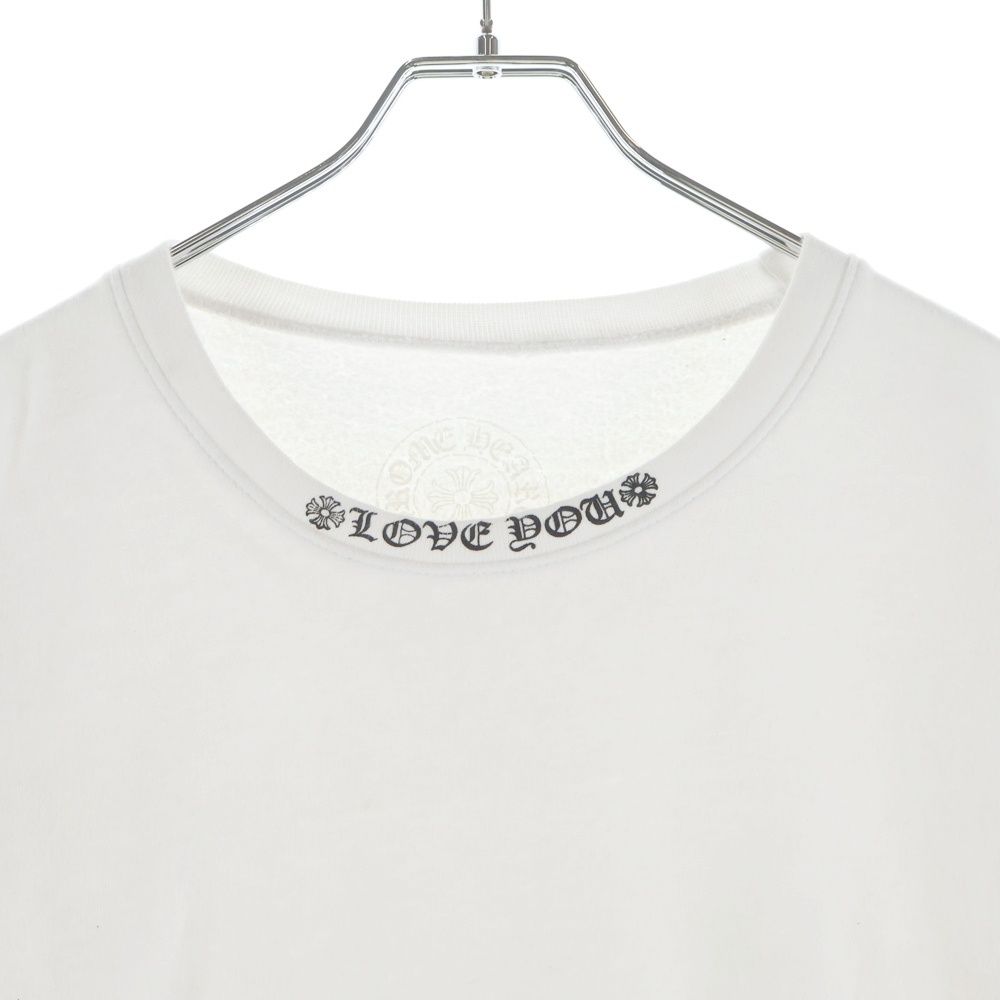 Chrome Hearts Love You Neck Logo Sleeve Floral Print Crew Sweatshirt White — view 3