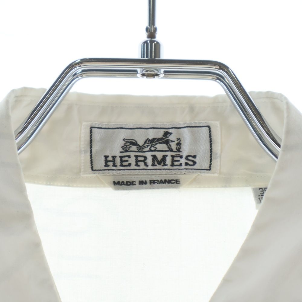 Hermes Chaine D'ancre All Over Pattern Cotton Long Sleeve Shirt White — view 6