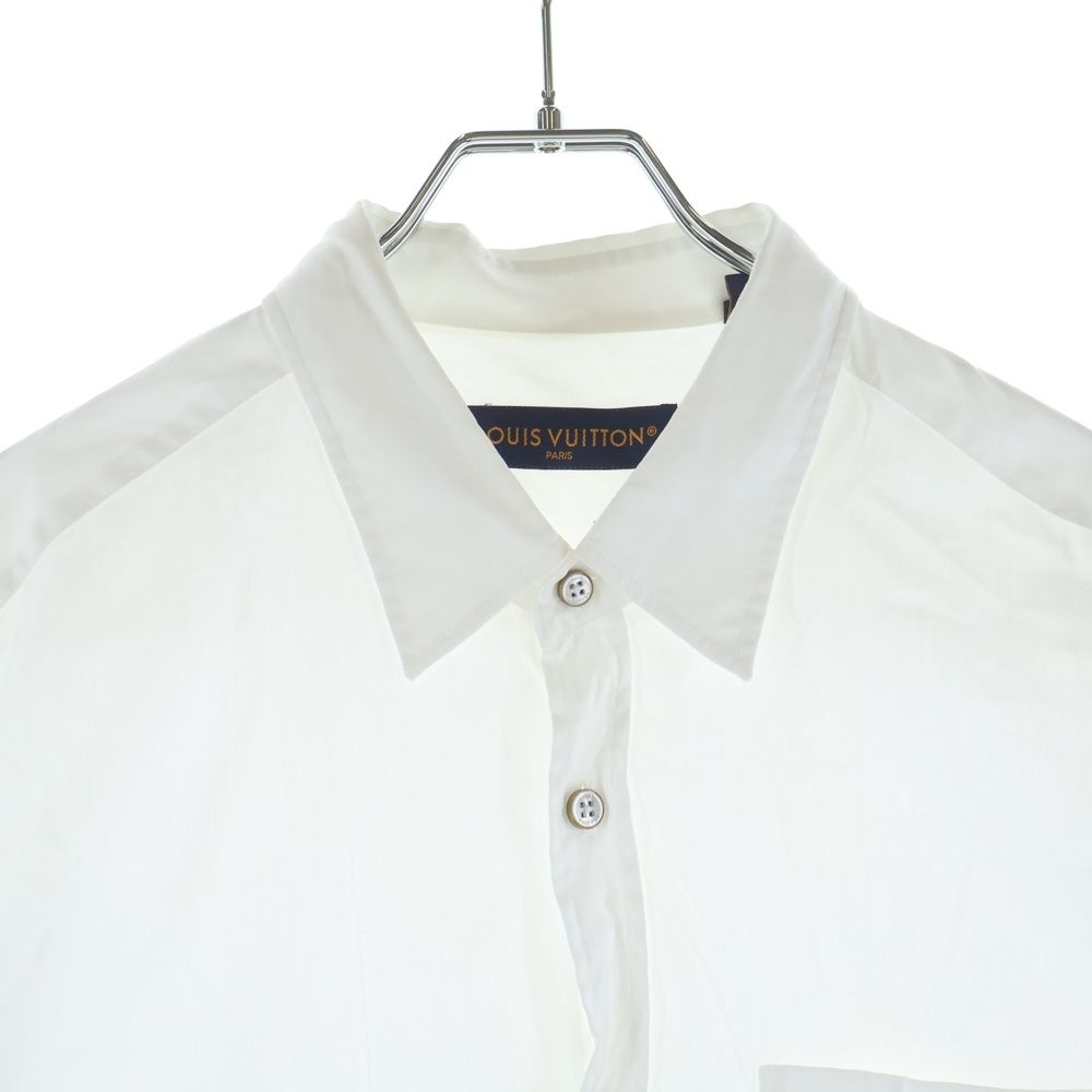 Louis Vuitton LV Logo Embroidery Button Long Sleeve Shirt White MM Jxu — view 3