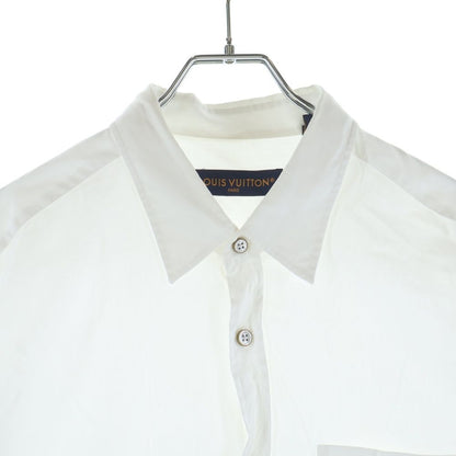 Louis Vuitton LV Logo Embroidery Button Long Sleeve Shirt White MM Jxu — view 3