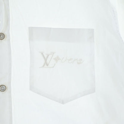 Louis Vuitton LV Logo Embroidery Button Long Sleeve Shirt White MM Jxu — view 4
