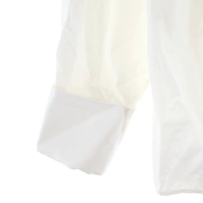 Loewe Draped Shirt Logo Leather Decoration Cotton Long Sleeve White — view 5