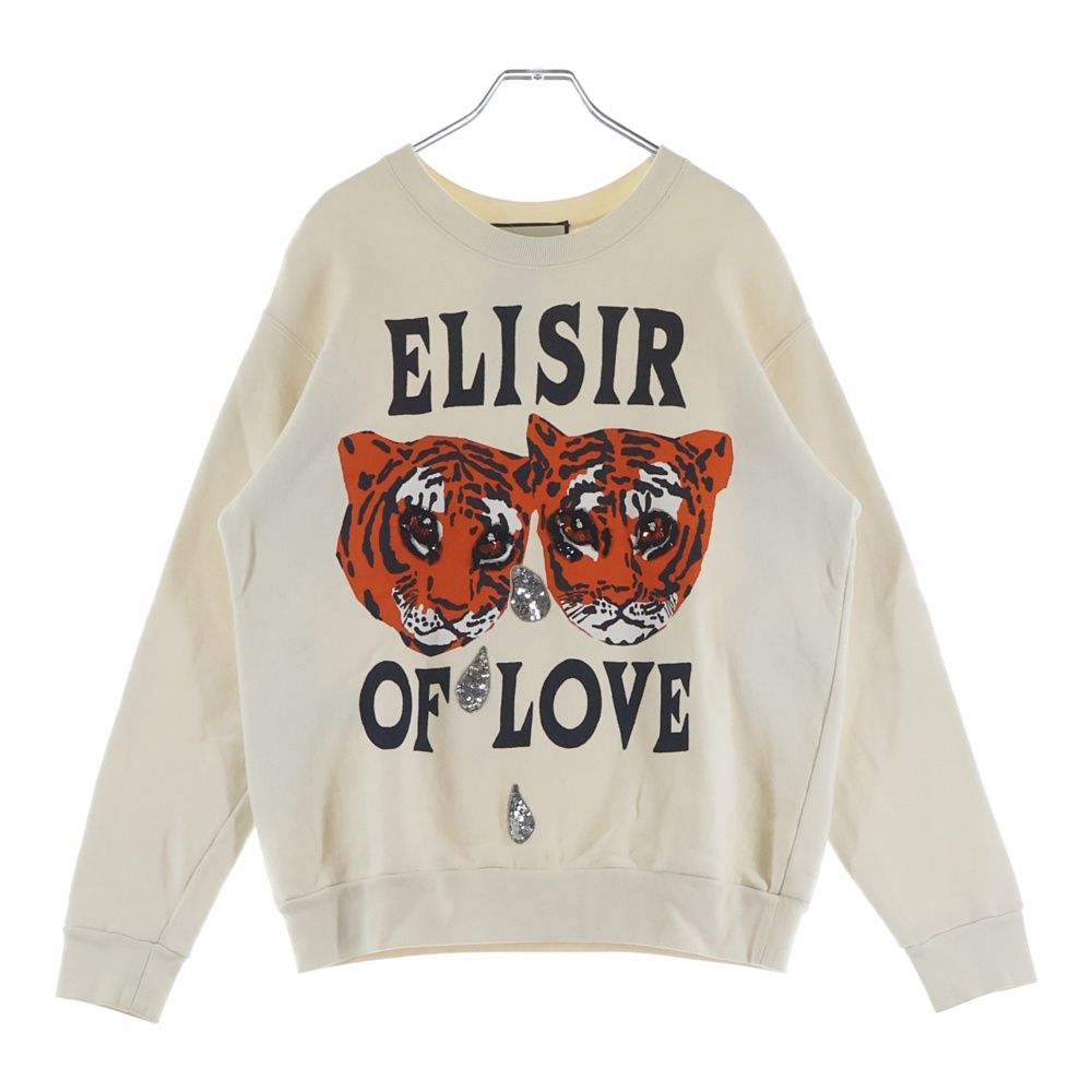 Gucci Elisir of Love Front Taiga Print Sequin Decoration Crew Neck Long Sleeve