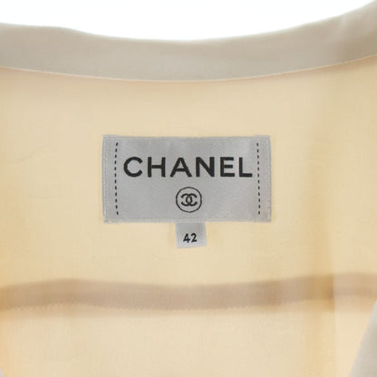 Chanel CC Logo Silk Long Shirt White — view 7