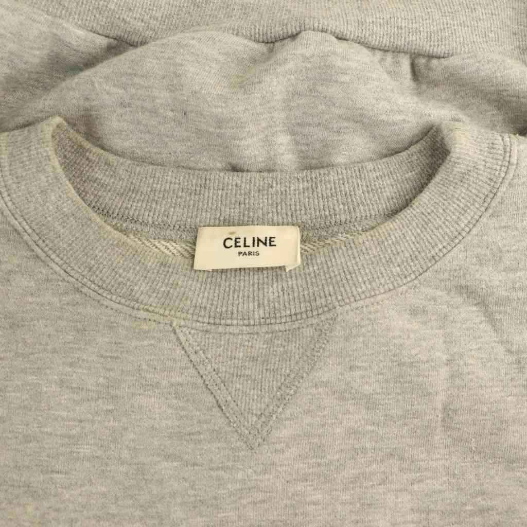 Celine Triumph Locky Print Pullover Sweatshirt XS Gray Red CX — view 6
