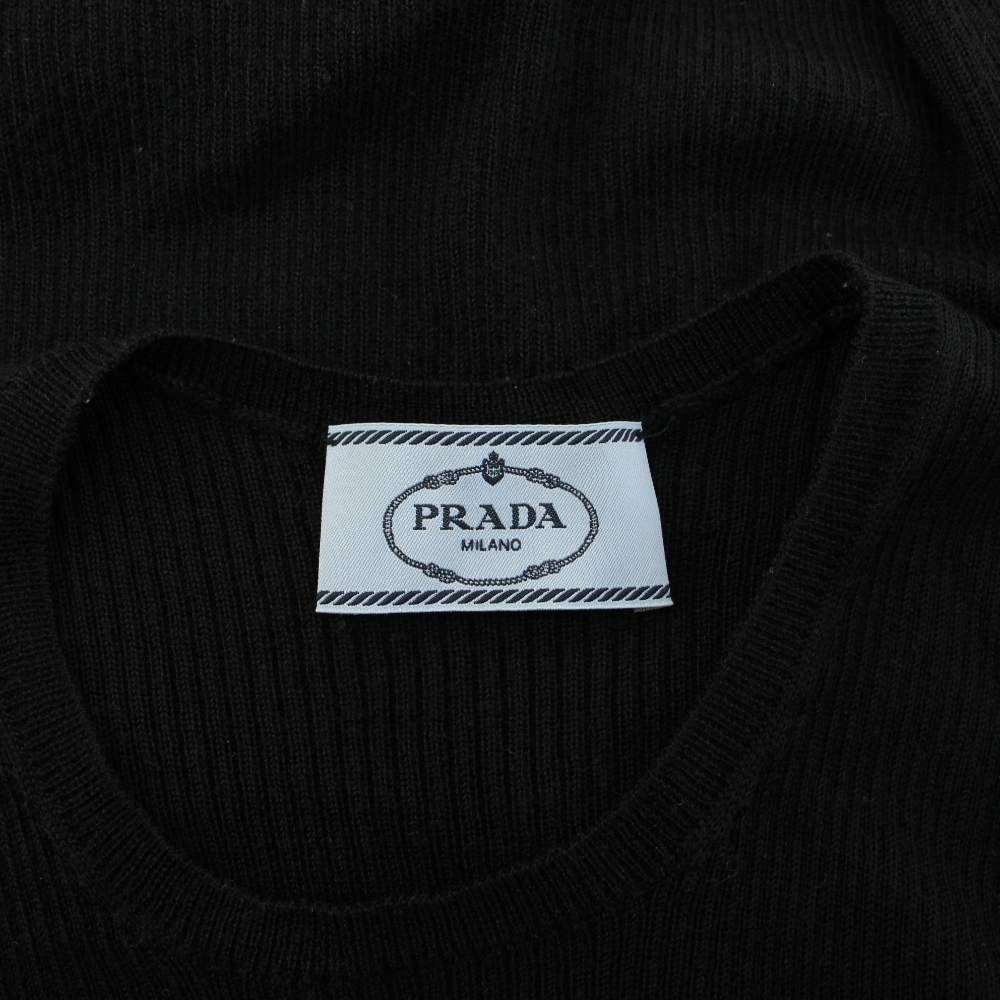 Prada Knit Sweater Silk 40 Black Long Sleeve — view 6