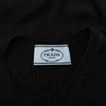 Prada Knit Sweater Silk 40 Black Long Sleeve — view 6