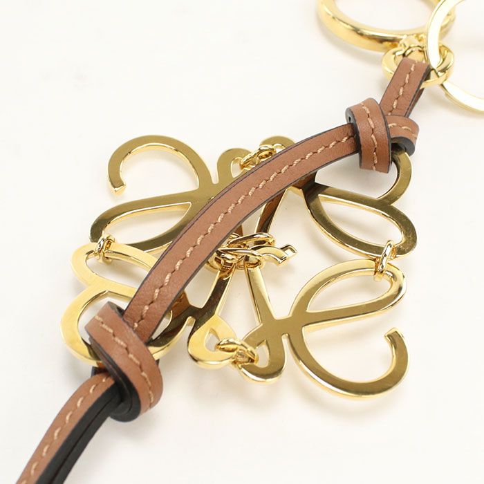 Loewe Anagram Charm Metal Leather Keychain — view 3