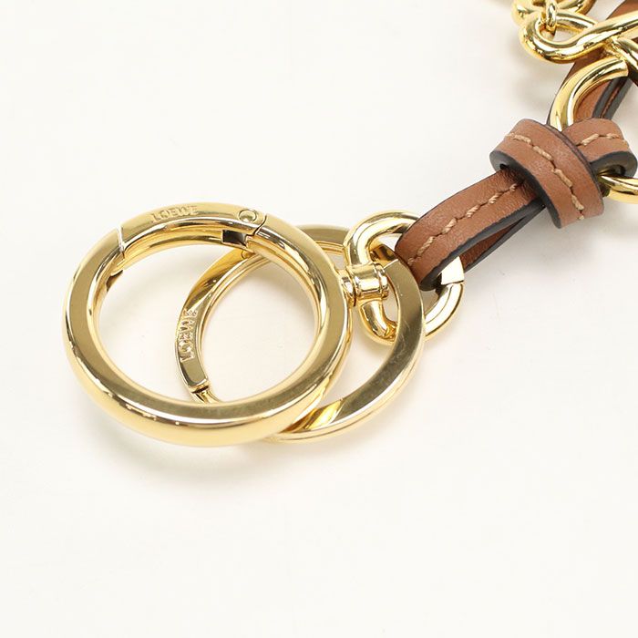 Loewe Anagram Charm Metal Leather Keychain — view 5