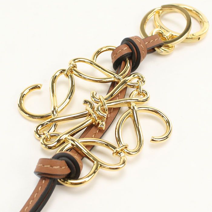 Loewe Anagram Charm Metal Leather Keychain — view 2