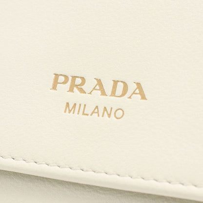 Prada Soft Gray Leather Trifold Wallet Calf — view 5
