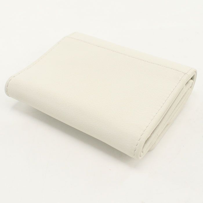 Prada Soft Gray Leather Trifold Wallet Calf — view 2