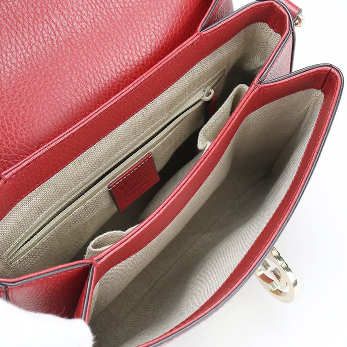 Gucci Chain Interlocking Crossbody Shoulder Bag Leather — view 3