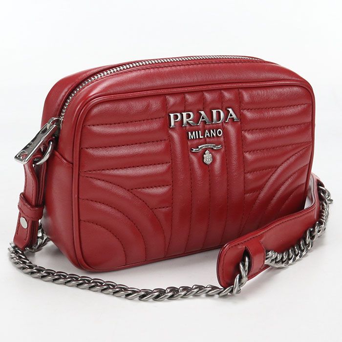 Prada Chain Diagram Crossbody Shoulder Bag Quilted Leather