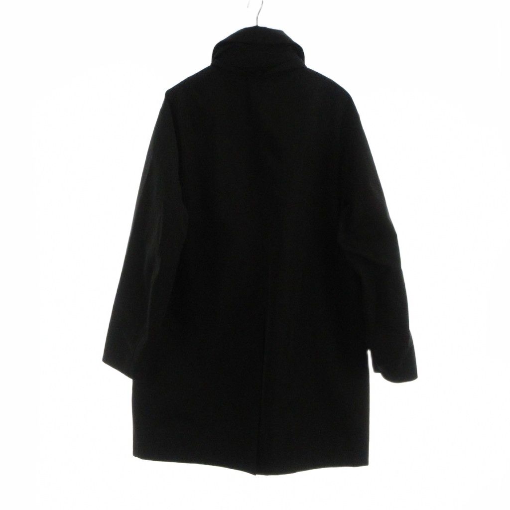 Dior Homme Stainless Steel Coat Long Logo Embroidery Hood Nylon Cotton 48 Black — view 2
