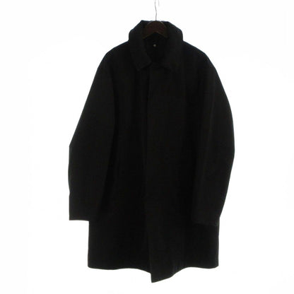 Dior Homme Stainless Steel Coat Long Logo Embroidery Hood Nylon Cotton 48 Black