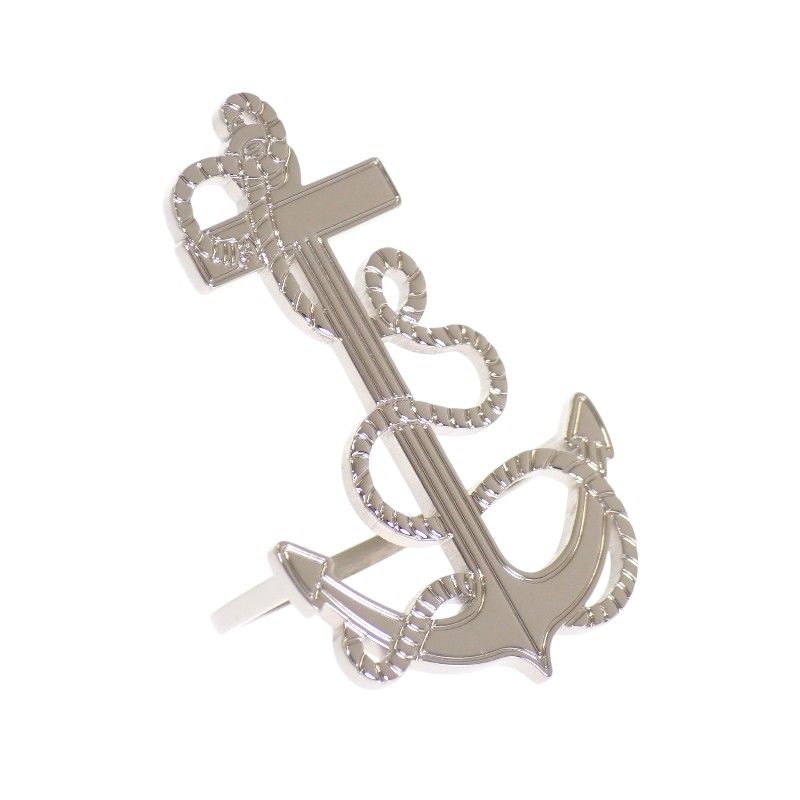 Hermes Scarf Ring Ankle Anchor Brass Palladium Silver Marine — view 2