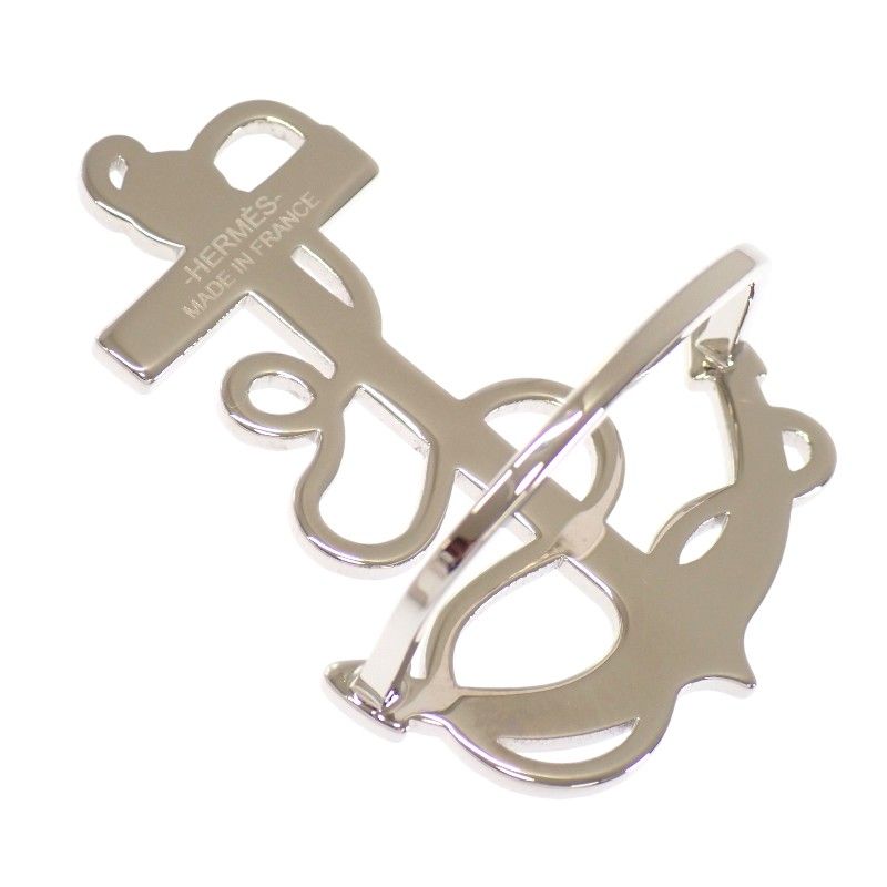 Hermes Scarf Ring Ankle Anchor Brass Palladium Silver Marine — view 7