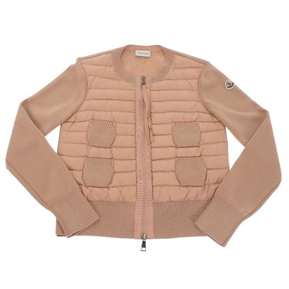 Moncler Down Jacket Contrast Knit Cardigan Tricot XS Wool Nylon 90% Feather 10% — view 4