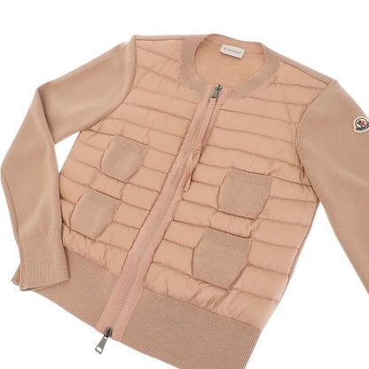 Moncler Down Jacket Contrast Knit Cardigan Tricot XS Wool Nylon 90% Feather 10% — view 5