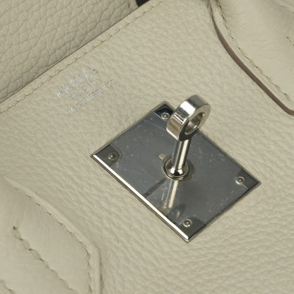 Hermes Birkin 30 Tote Taurillon Clemence Nata Ivory White Silver — view 8