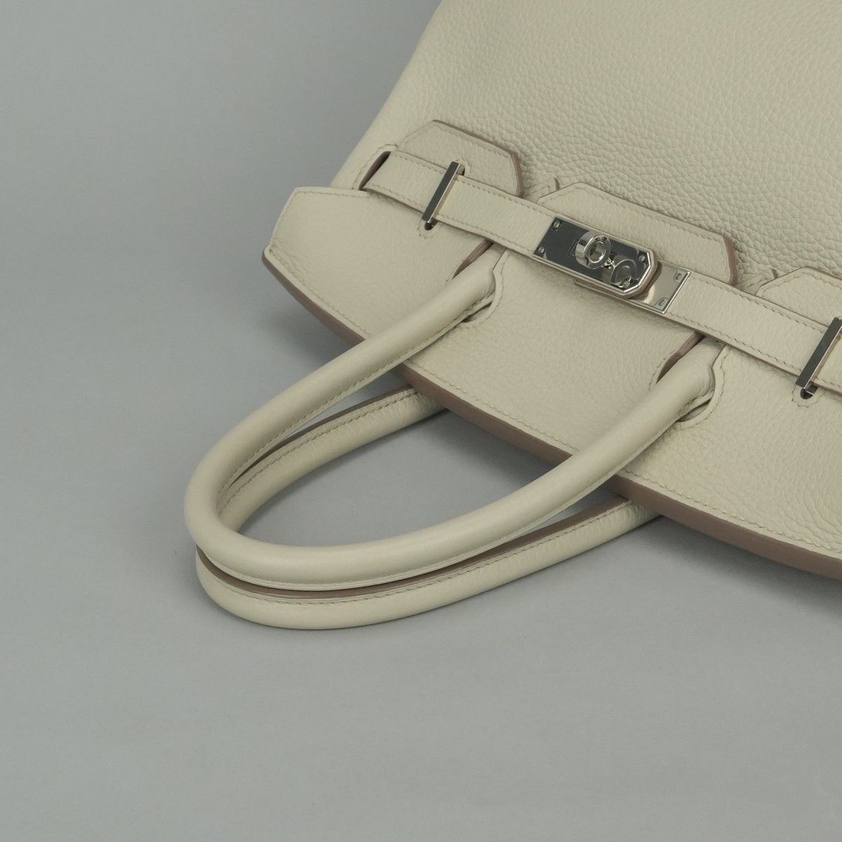 Hermes Birkin 30 Tote Taurillon Clemence Nata Ivory White Silver — view 4