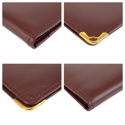 Cartier Must Line Bordeaux Gold Leather Wallet Billfold — view 7