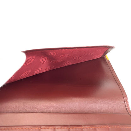 Cartier Must Line Bordeaux Gold Leather Wallet Billfold — view 5