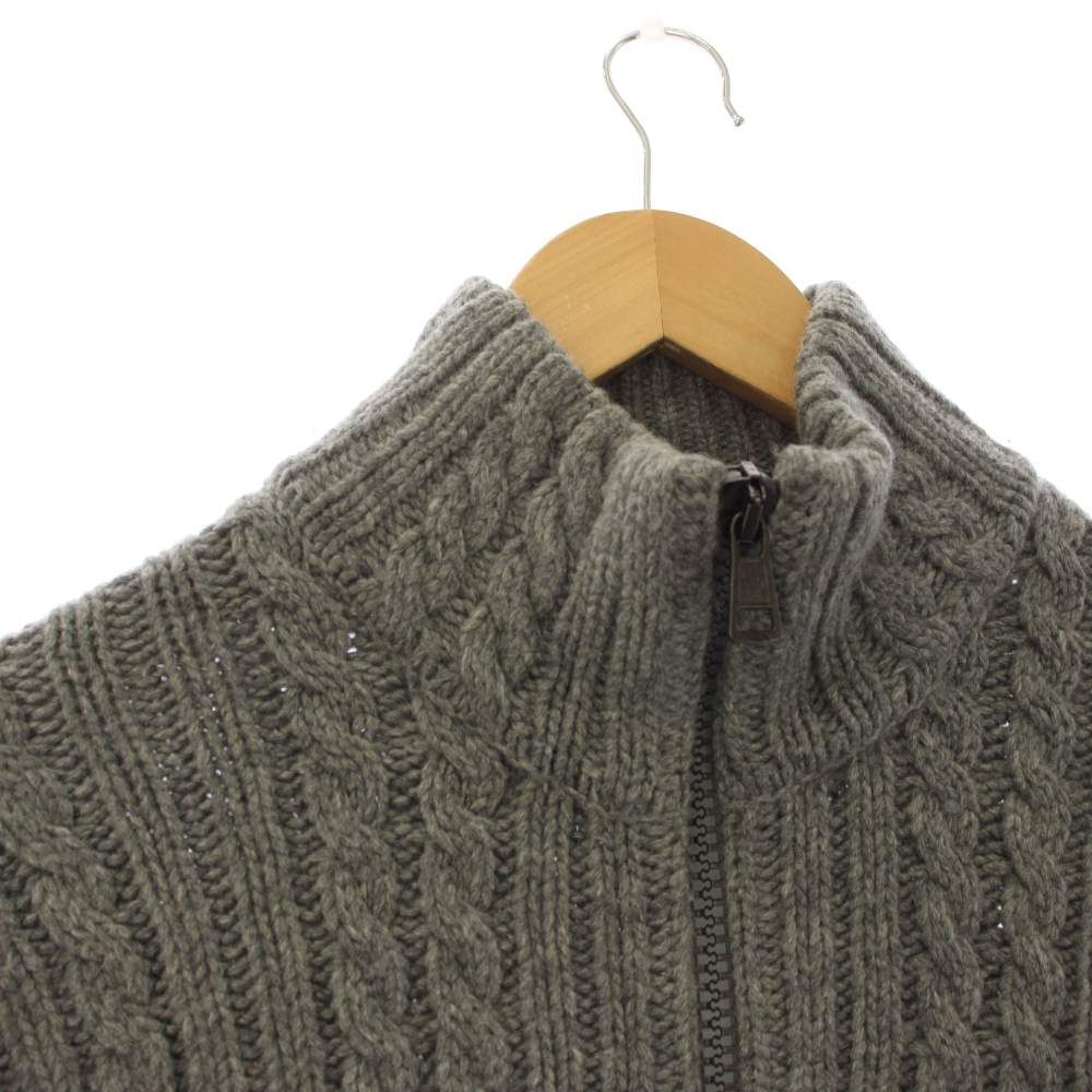 Moncler Maglione Tricot Cardigan Knit Driver's Cashmere Blend L Gray Navy YT — view 3