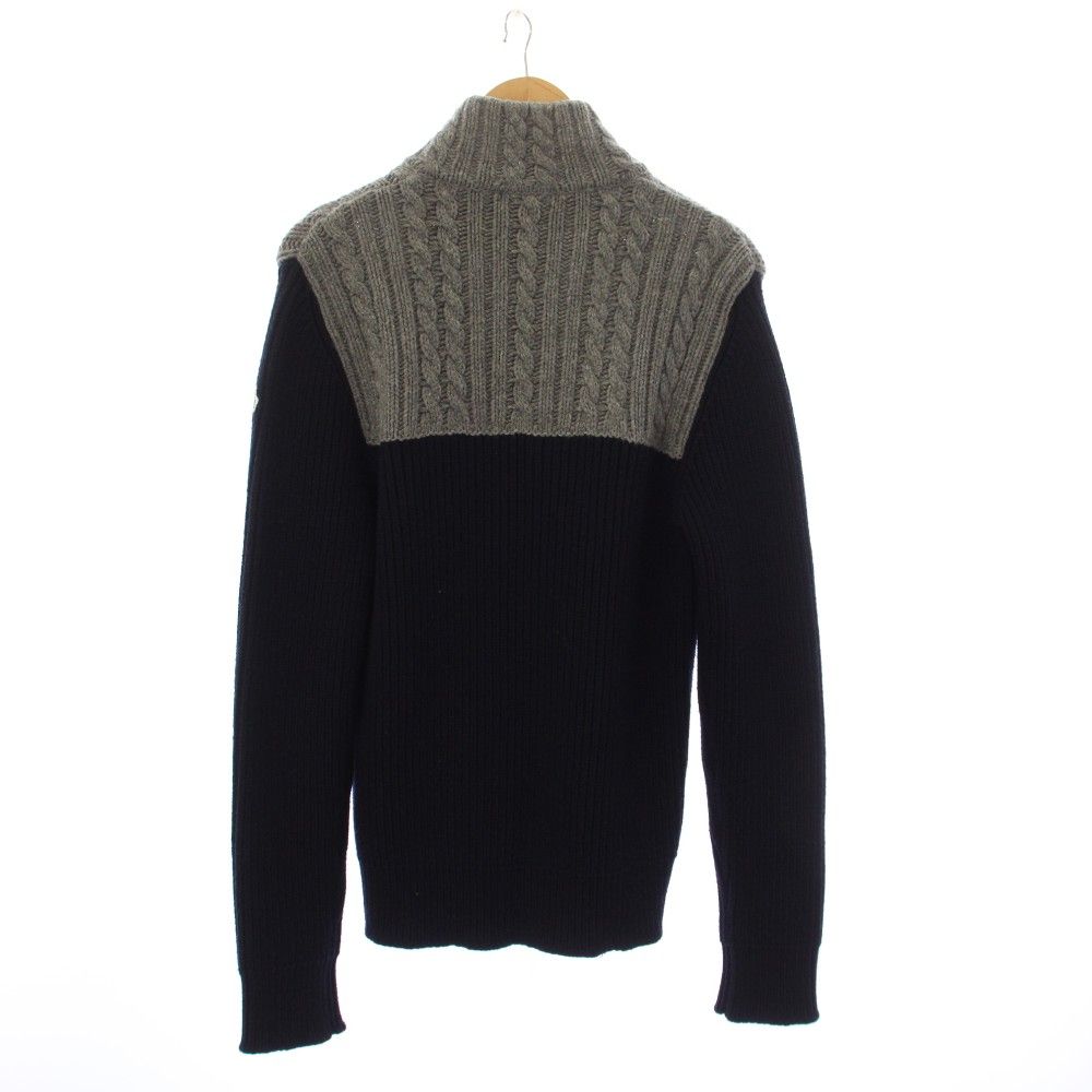 Moncler Maglione Tricot Cardigan Knit Driver's Cashmere Blend L Gray Navy YT — view 2