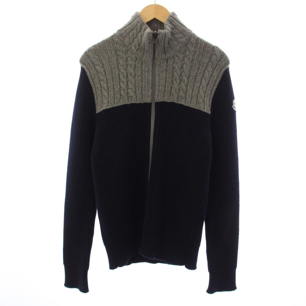Moncler Maglione Tricot Cardigan Knit Driver's Cashmere Blend L Gray Navy YT