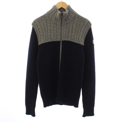 Moncler Maglione Tricot Cardigan Knit Driver's Cashmere Blend L Gray Navy YT