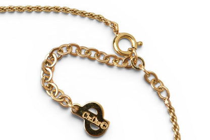 Dior Necklace Choka Vintage Line Stone CD Logo Gold Black — view 4
