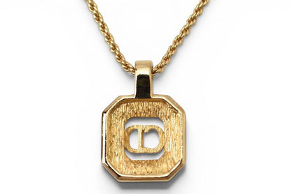 Dior Necklace Choka Vintage Line Stone CD Logo Gold Black — view 3