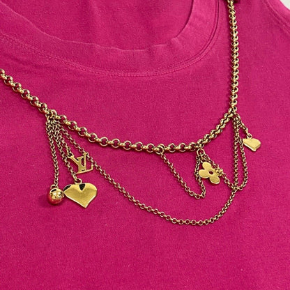 Louis Vuitton Sleeveless T-Shirt Tank Top LV Chain S Pink Cotton — view 5