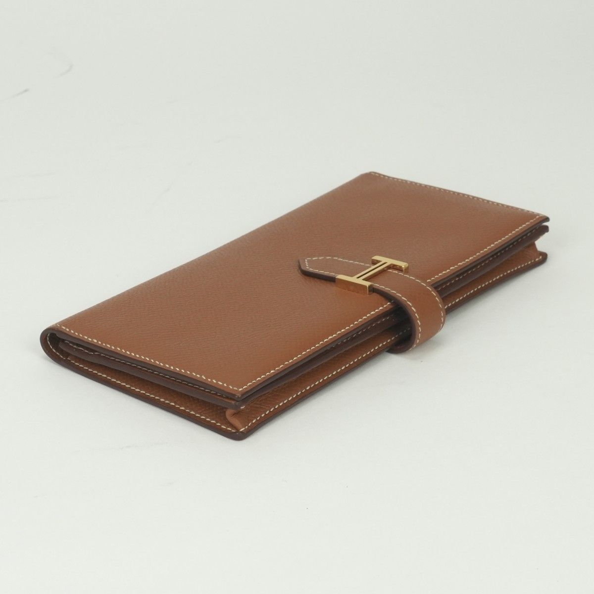 Hermes Bearn Souffle Wallet Epsom Gold Brown Veau — view 3