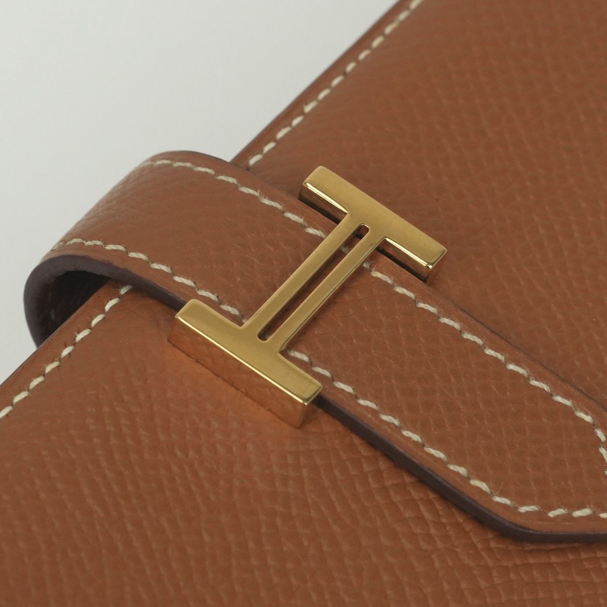 Hermes Bearn Souffle Wallet Epsom Gold Brown Veau — view 7