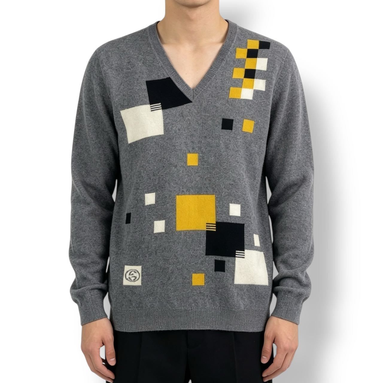 Gucci Sweater Gray V-neck Cashmere XL