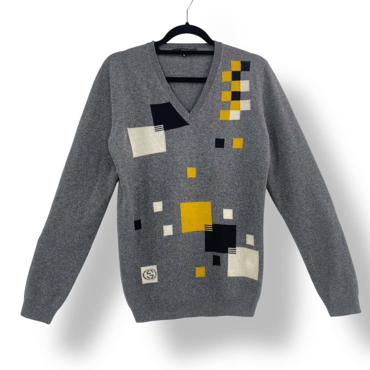 Gucci Sweater Gray V-neck Cashmere XL — view 2