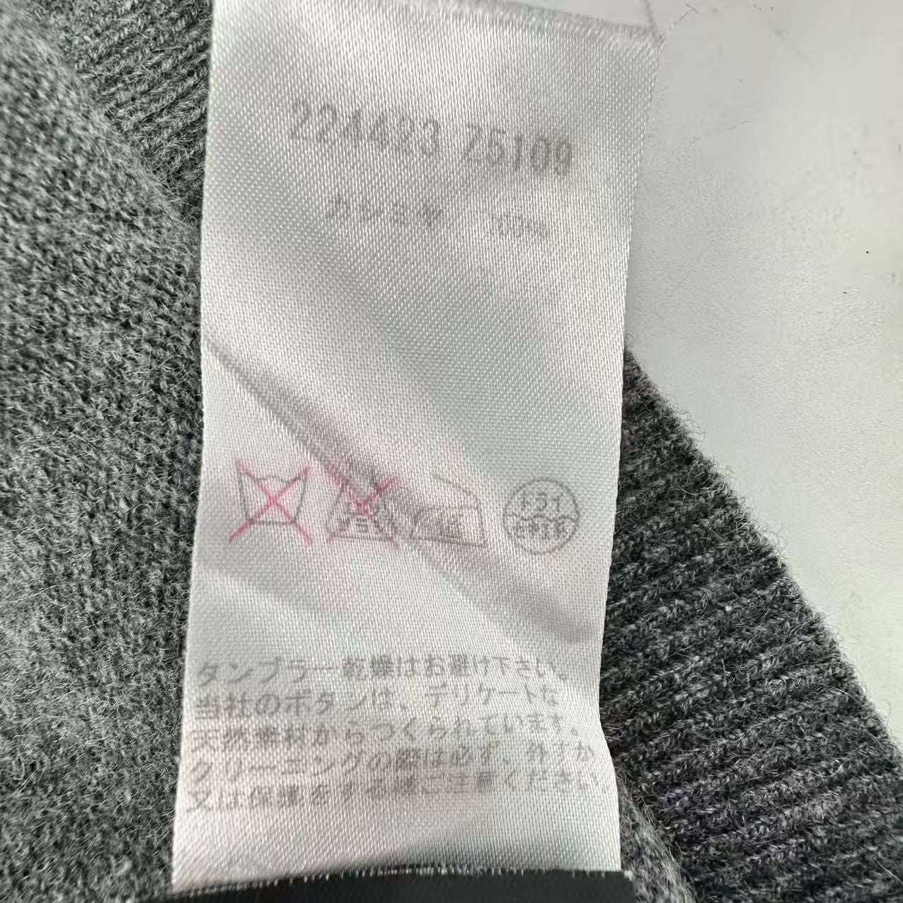 Gucci Sweater Gray V-neck Cashmere XL — view 5