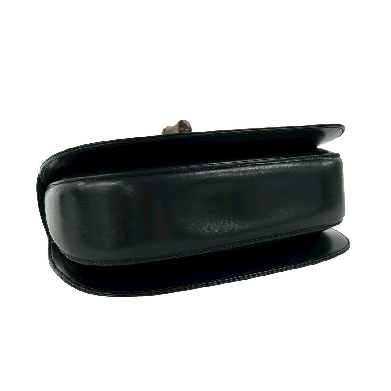 Gucci Vintage Bamboo Leather 2-Way Shoulder Bag Black — view 7