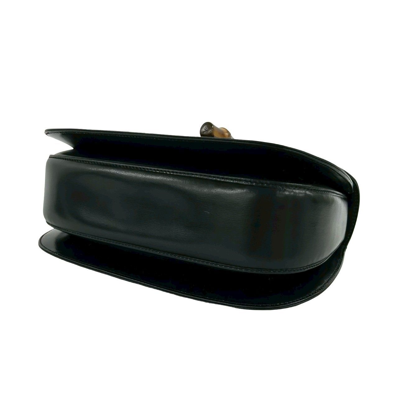 Gucci Vintage Bamboo Leather 2-Way Shoulder Bag Black — view 8