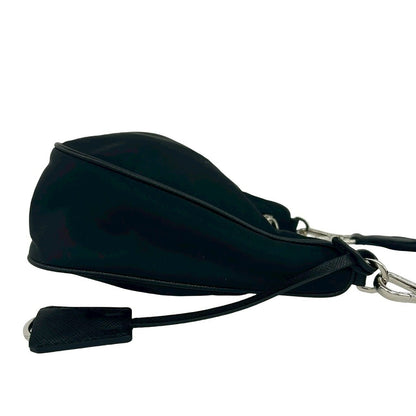 Prada Re Edition Re-Nylon Saffiano Leather Shoulder Bag Semi Black — view 6